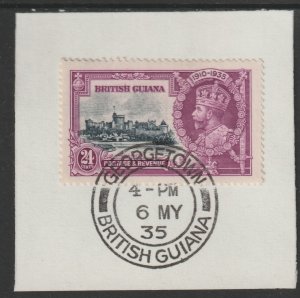 Br GUIANA  1935 KG5 SILVER JUBILEE  24c on piece with MADAME JOSEPH  POSTMARK