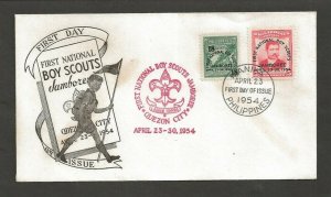 1954 Philippines Boy Scouts First National Jamboree FDC 