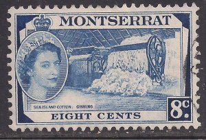 Montserrat 1953 QE2 8ct Sea Island Cotton Used SG 143 ( E628 )