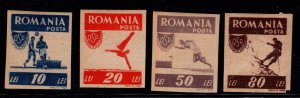 Romania Scott 628-631 MH* 1946 Imperforate set