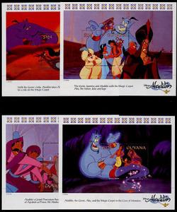 Guyana 2761-4 MNH Disney, The Genie, Jasmine, Aladdin