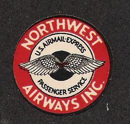 Airmail Label -Northwest Airways Inc.  - US Airmail Express 