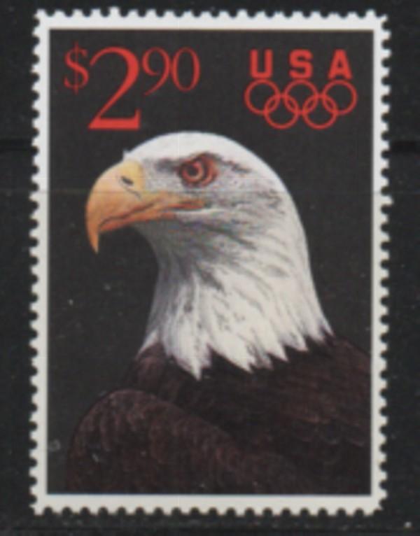 US Sc 2540 1991 $2.90 Eagle & Olympic Rings stamp mint NH