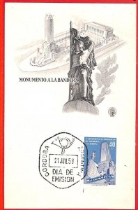 aa3242 - ARGENTINA - POSTAL HISTORY: MAXIMUM CARD 1958  FLAG Monument