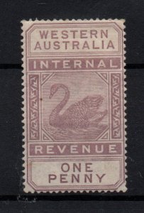 Western Australia 1897 1d Swan Revenue F19 mint MH WS36739