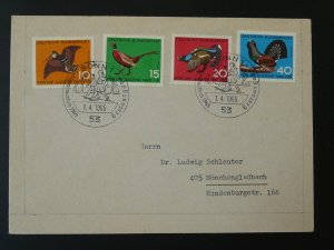 birds semi-postal set on cover Germany 1965