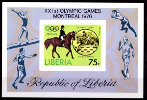 Liberia 1976 Sc#C211 MONTREAL OLYMPIC GAMES Souvenir Sheet IMPERFORATED MNH