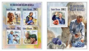 Nelson Mandela Nobel Prize Africa Politics Minerals Guinea-Bissau MNH stamp set