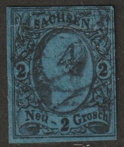 Saxony 1855 Sc 11 used 4 (Leipzig Bahnhof) cancel