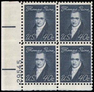 US #1292a PAINE MNH LL PLATE BLOCK #29545