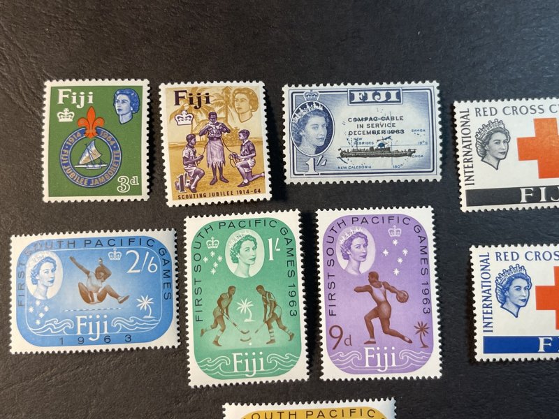 FIJI # 199-207-MINT/NEVER HINGED----SINGLES--9 STAMP RUN--1963-64