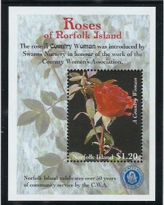 Norfolk Is 686 MNH 1999 Roses (ak3523)