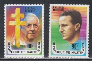 Burkina Faso # 434-435, Charles de Gaulle & King Baudouin, Mint NH, 1/2 Cat.