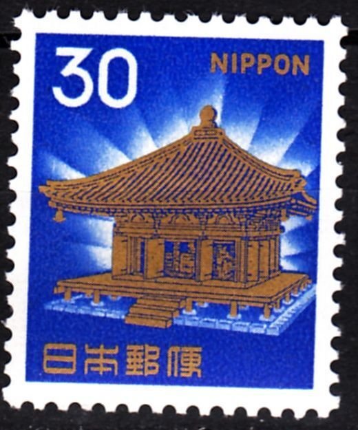 JAPAN 1968 Definitive with NIPPON: ARCHITECTURE. Chusonji Temple 30Y, MNH