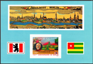 STAMP STATION PERTH Togo #C562 YTBF262 MNH S/S CV$9 750th Anniv of Berlin/Bismar