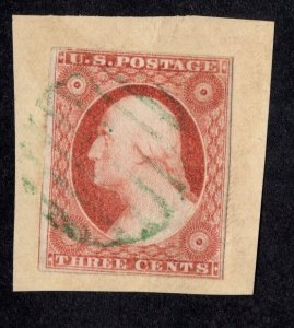 U.S. - 11a -  Fine/Very Fine - Used  (green grid cancel)