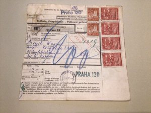 Czechoslovakia packet parcel post stamps receipt card   A9507