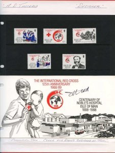 Isle Of Man Red Cross Pack signed by the designer