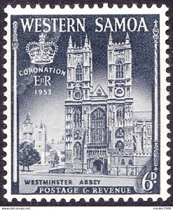 WESTERN SAMOA 1953 QEII 6d Slate-Grey, Coronation SG230 MH