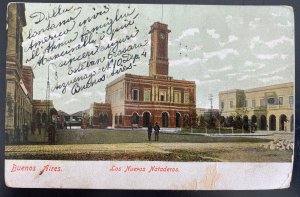 1908 Buenos Aires Argentina Picture postcard Cover To Ancona Italy New Nataderos