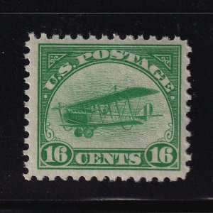 1918 Sc C2 AIRMAIL 16c green MNH with OG CV $120 Curtiss Jenny (V