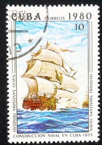 CUBA Sc# 2349  NAVAL VESSELS  ships marine  10c  1980  used cto