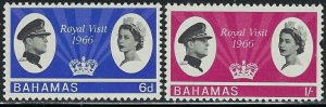 Bahamas 228-29 MH 1966 set; short perf (an5468)