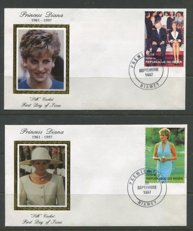 STAMP STATION PERTH Niger #944-947 FDC X 20 Full Set Princess Diana Silk Cachet