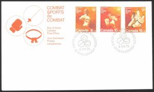 Canada Sc# B7-B9 FDC combination 1975 08.06 Olympic Combat Sports