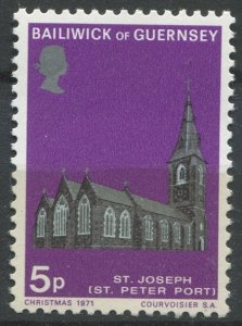 Guernsey  Sc#62 MNH, 5p multi, Christmas 1971: Historic Churches of Guernsey ...