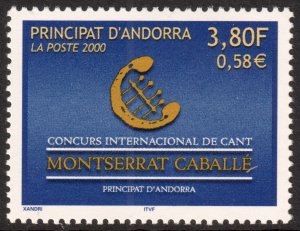 Andorra (French) #520  MNH - Montserrat Caballe Singing Competition (2000)