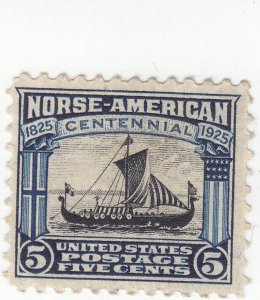 Scott # 621 - 5c Dark Blue & Black - Mint Hinged