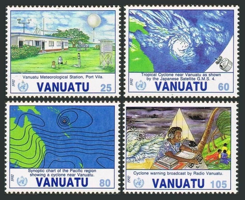 Vanuatu 565-558,MNH.Michel 889-892. Membership in the WMO,10th Ann.1992.