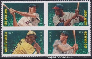 BOBPLATES #4697b Major League Baseball All Stars Block of 4 VF MNH