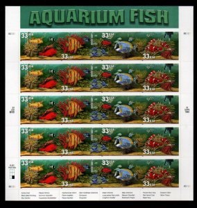 ALLY'S US Plate Block Scott #3317-20 33c Aquarium Fish [20] MNH [W-12]