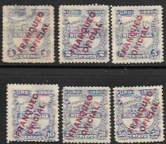 Nicaragua O1-O6 Oficials mostly MH (except O1)