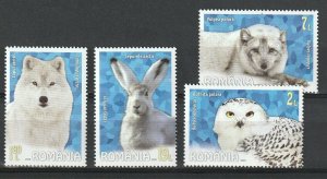 Romania STAMPS 2020 POLAR ANIMALS FOX OWL WOLF SET MNH POST FAUNA