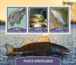 2021/10 - SAO TOME - AMERICAN FISHES        3V  complet set    MNH **
