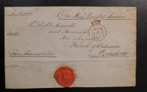1823 Canada Front Cover British Military Commander Halifax NS Base to London UK
