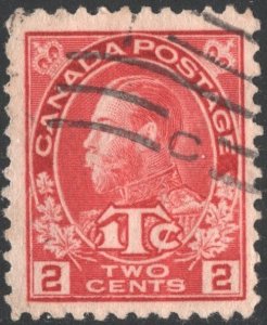 Canada SC#MR3 2+1¢ King George V: 1T¢ Inscription (1916) Used
