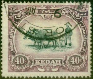 Kedah 1912 40c Black & Purple SG9 Fine Used