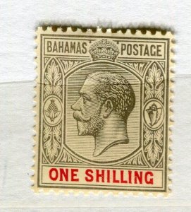 BAHAMAS; 1912 early GV issue fine Mint hinged Shade of 1s. value 