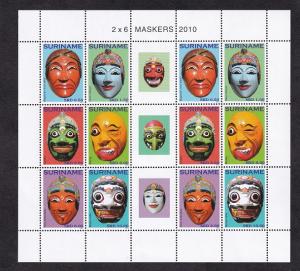 Surinam   #2010  MNH 2010  sheet with 2 blocks of 6    masks