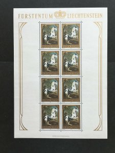 1978 Liechtenstein Horse Paintings Mini sheets of 8, MNH Sc# 660-2