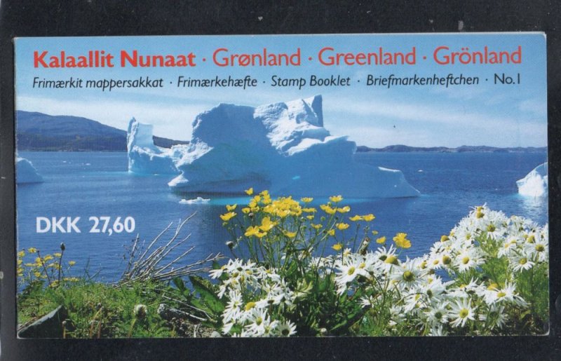 Greenland Sc 91a, 130a 1989 Queen stamp booklet panes in booklet mint NH