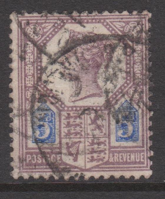 Great Britain 1887 QV 5d Lilac & Blue Jubilee Sc#118 Fine U