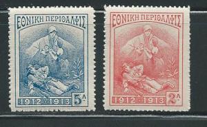 Greece RA1-2 1914 Postal Tax set MNH