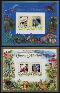 Tuvalu Nukufetau 49-50 imperf MNH Queen Mother 85th Birthday, Concorde, Flower