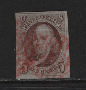 1 XF used 4 good margins red cancel with nice color cv $ 450 ! see pic !