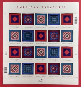 Scott 3524 - 3527  AMISH QUILT Pane of 20 US 34¢ Stamps MNH  2001